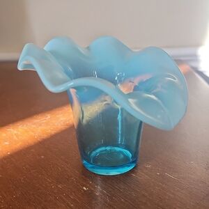 Duncan and Miller blue vase opalescence, 1950s